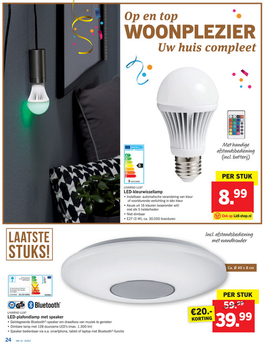 Reclamefolder Nl Lidl Week24 17 R1 Pagina 24 25 Op En Top Woonplezier Uw Huis Compleet Met Handige Afstandsbediening Incl Batterij Per